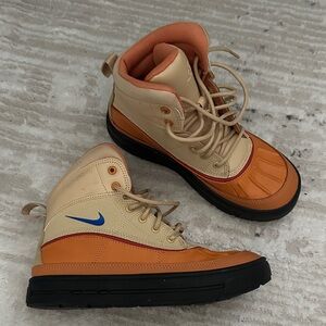 Nike Tan and Orange High-Top Sneakers